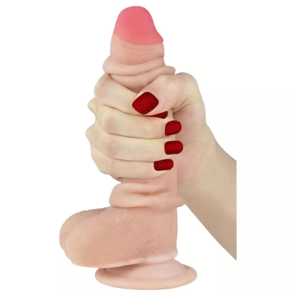 Lovetoy Sliding-Skin - dildo realistico a doppio strato - 18cm - colore naturale