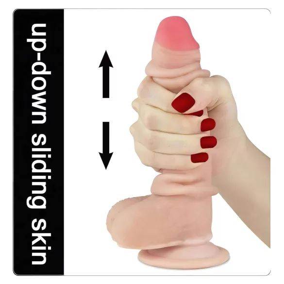 Lovetoy Sliding-Skin - dildo realistico a doppio strato - 18cm - colore naturale
