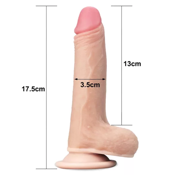 Lovetoy Sliding-Skin - dildo realistico a doppio strato - 18cm - colore naturale