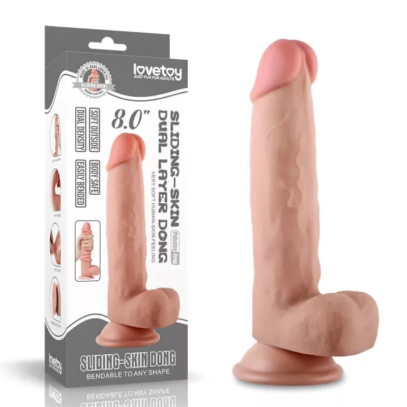 Lovetoy Sliding-Skin - dildo realistico doppio strato - 21cm - color carne