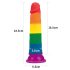 Lovetoy Prider - dildo realistico - 19 cm - arcobaleno