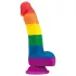 Lovetoy Prider - dildo realistico in silicone - 19 cm arcobaleno