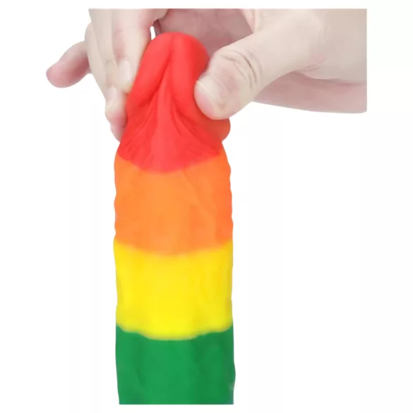 Lovetoy Prider - dildo realistico in silicone - 19 cm arcobaleno