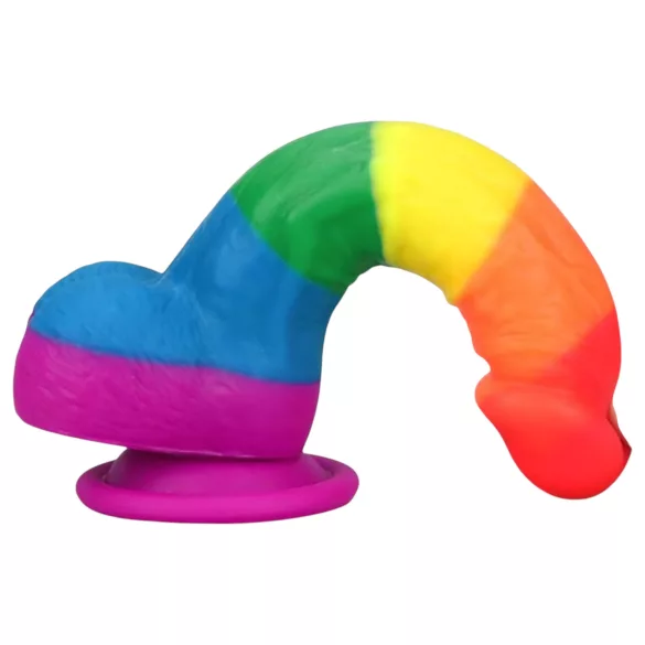 Lovetoy Prider - dildo realistico in silicone - 19 cm arcobaleno