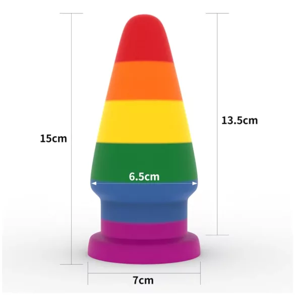 Lovetoy Prider - plug anale dilatatore - 15cm - arcobaleno