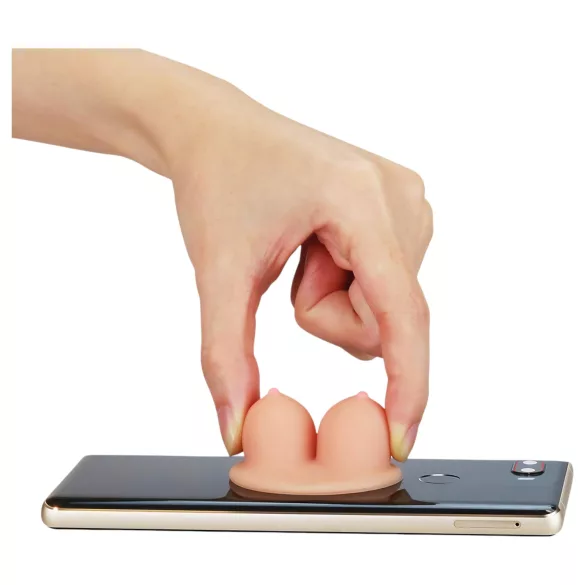 Lovetoy - supporto telefono con ventosa - seno realistico - color naturale