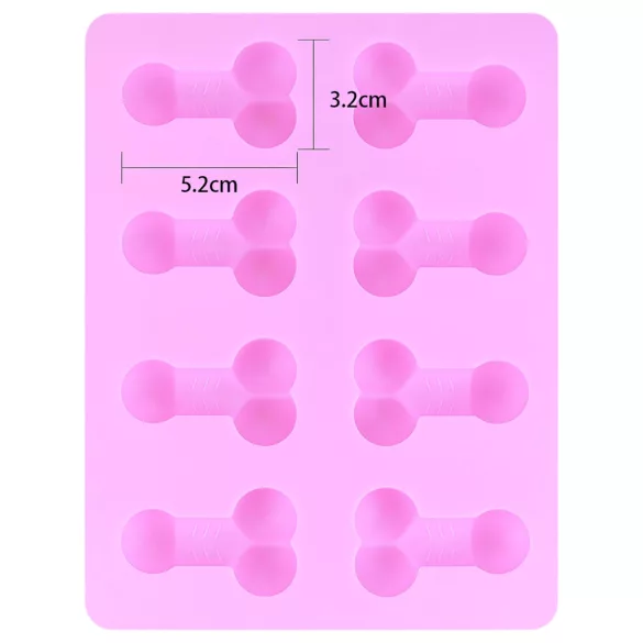 Forma per ghiaccio a forma di pene - silicone - rosa