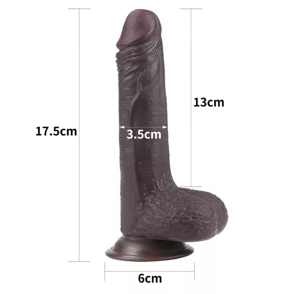 Lovetoy - dildo realistico doppio strato 18 cm - marrone