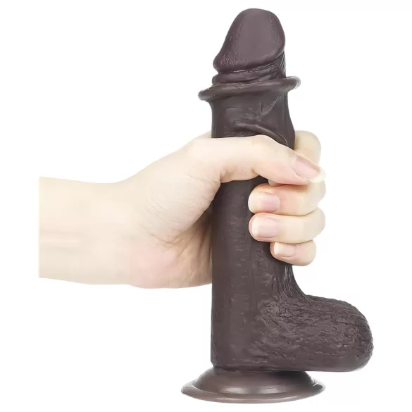Lovetoy - dildo realistico doppio strato 18 cm - marrone