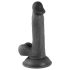 Mr. Rude - dildo realistico con ventosa e testicoli - 17cm (nero)