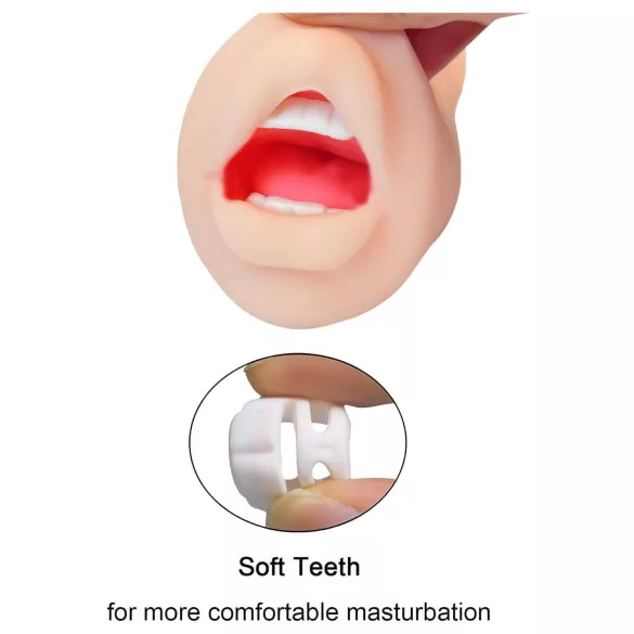 Tracy's Dog Cup - masturbatore a bocca realistica con denti (color carne)