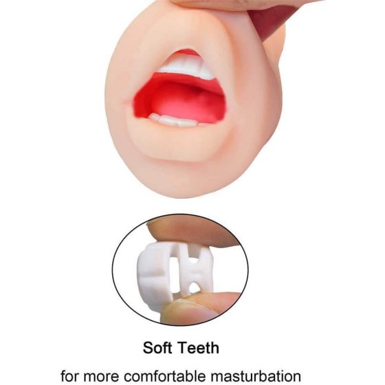 Coppa di Tracy's Dog - Masturbatore realistico con bocca e denti (color carne)