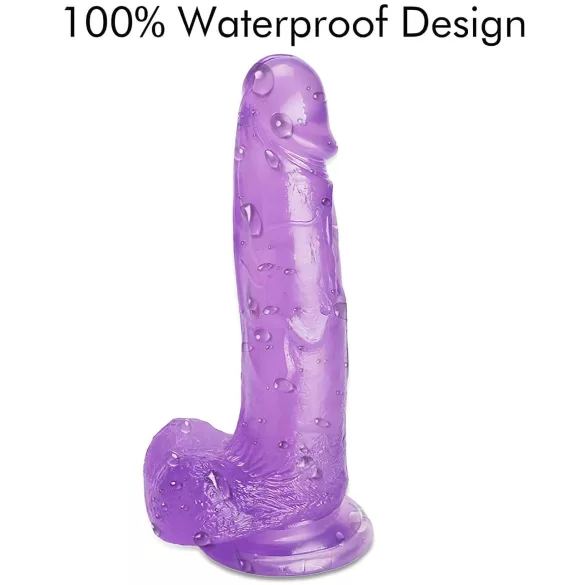 Tracy's Dog Jelly 8 - dildo realistico con testicoli e ventosa - silicone viola