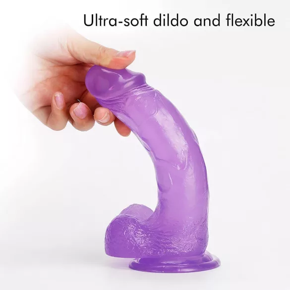Tracy's Dog Jelly 8 - dildo realistico con testicoli e ventosa - silicone viola