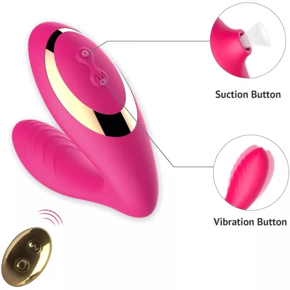 Tracy's Dog 2 - vibratore clitorideo e vaginale 2in1 - silicone rosa