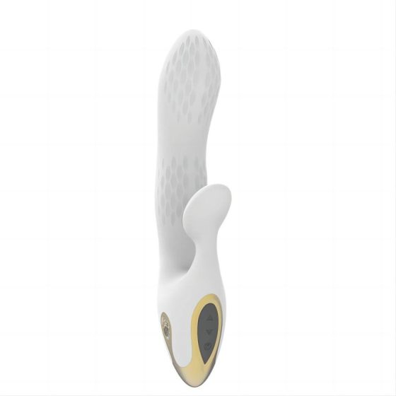 Vibratore flessibile e ricaricabile con stimolatore clitorideo Tracy's Dog VX008 (bianco)