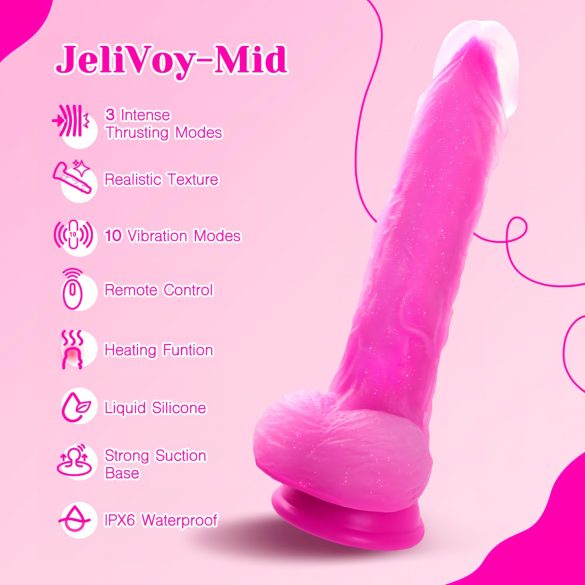 Tracy's Dog Jelivoy-Mid - vibratore realistico 20cm - silicone rosa