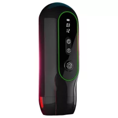 Leopard - masturbatore vibrante movimento su e giù - nero