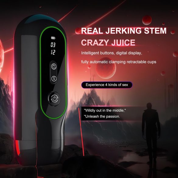 Leopard - masturbatore vibrante su e giù (nero)