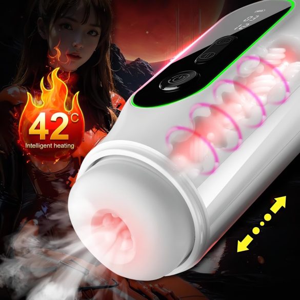 Leopard - masturbatore vibrante su e giù (nero)