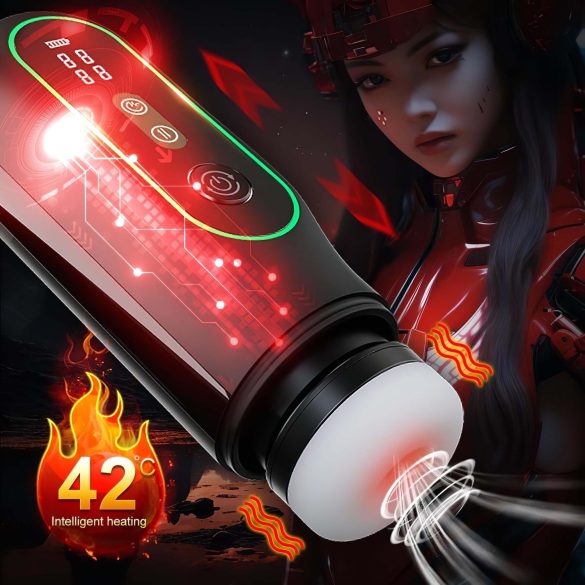 Leopard - masturbatore vibrante su e giù (nero)