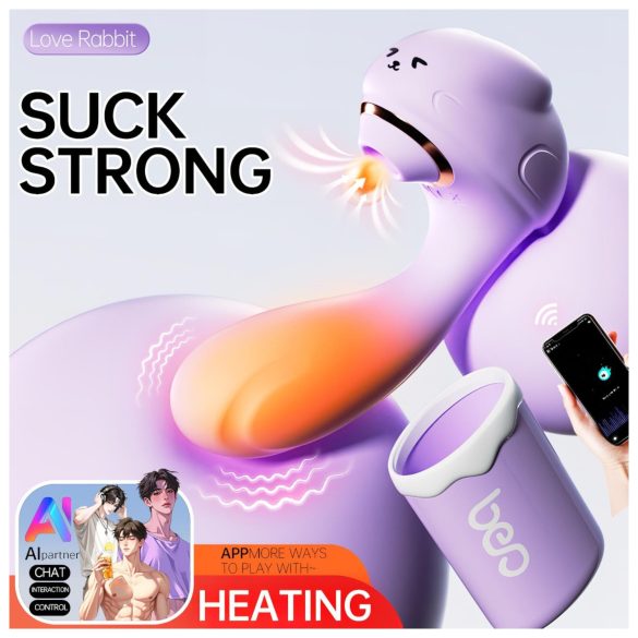 Leopard - vibratore succhiante e vibrante - silicone viola