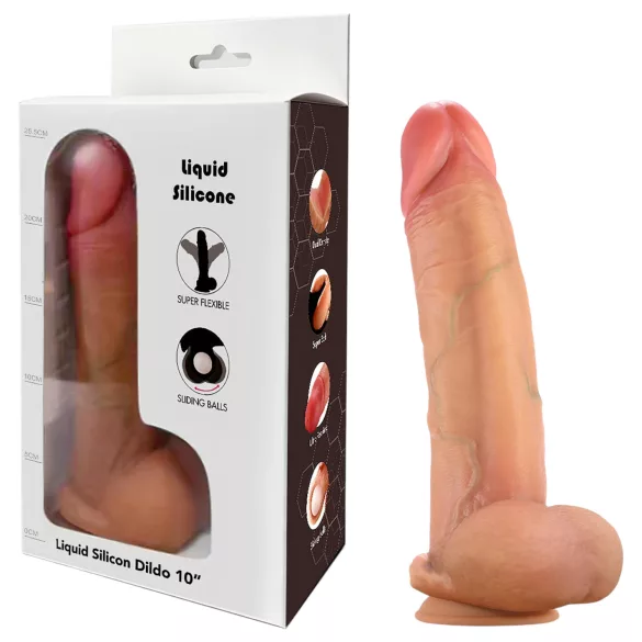 FeelSkin - dildo con testicoli ultra realistico (color carne, 22 cm)