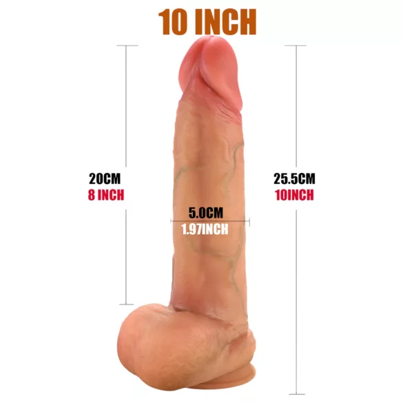 FeelSkin - dildo con testicoli ultra realistico (color carne, 22 cm)