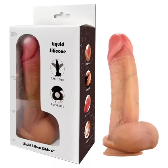 FeelSkin - dildo con testicoli ultra realistico (color carne, 12,5 cm)