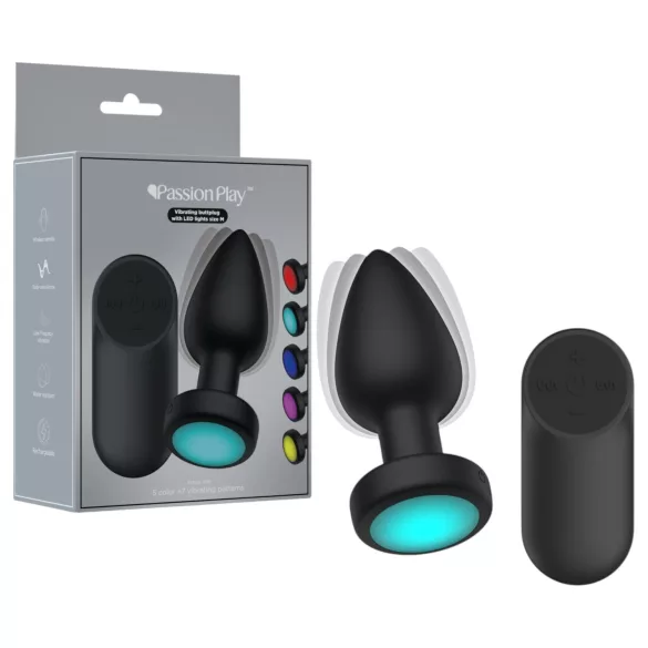 Passion Play - plug anale vibrante a LED - misura M