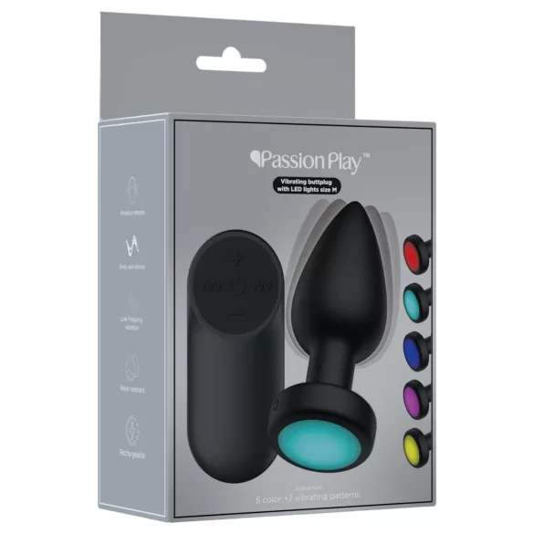 Passion Play - plug anale vibrante a LED - misura M