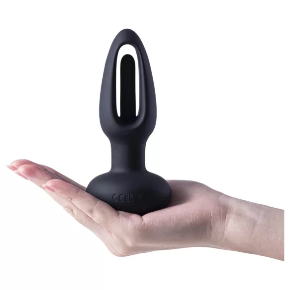Honey Play Box Snuggy - vibratore anale con lingua - silicone nero
