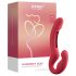 Honey Play Box Harmony Duo - vibratore strap-on con lingua - silicone rosso