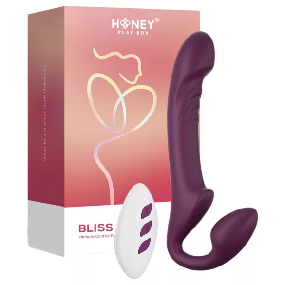 Honey Play Box Bliss - vibratore indossabile con perle rotanti - viola