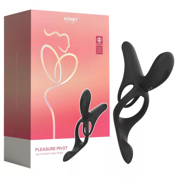 Honey Play Box Pleasure Pivot - anello vibrante intelligente per pene e testicoli (nero)