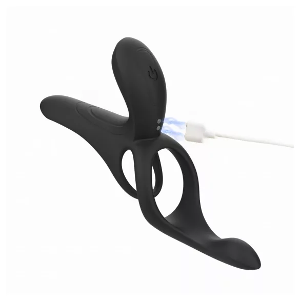 Honey Play Box Pleasure Pivot - anello vibrante intelligente per pene e testicoli (nero)