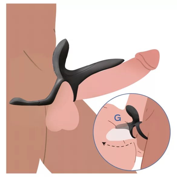 Honey Play Box Pleasure Pivot - anello vibrante intelligente per pene e testicoli (nero)