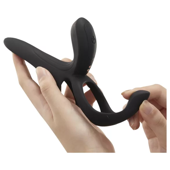 Honey Play Box Pleasure Pivot - anello vibrante intelligente per pene e testicoli (nero)