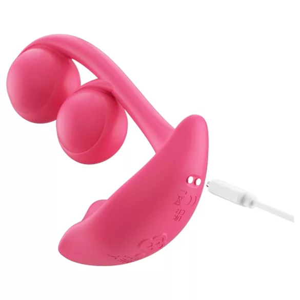 Honey Play Box Melody - vibratore 2in1 smart con perle - silicone rosso