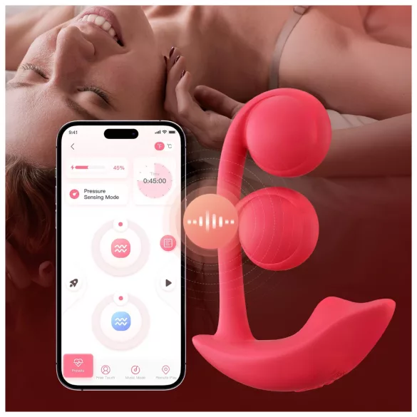 Honey Play Box Melody - vibratore 2in1 smart con perle - silicone rosso