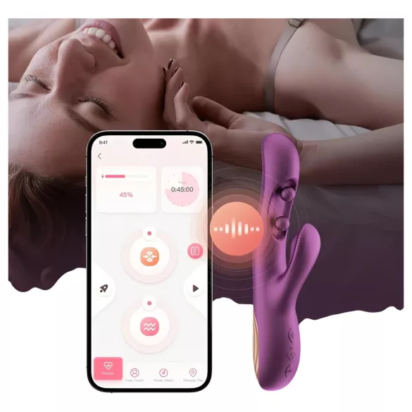 Honey Play Box Gem - Vibratore a perle per punto G e clitoride controllato da app (viola)