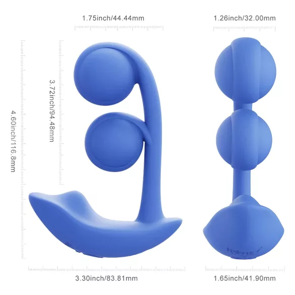 Honey Play Box Melody - vibratore smart 2in1 con perle - silicone blu