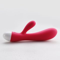   Vibratore ricaricabile per punto G con stimolatore clitorideo 'Delfino e Cucciolo' (rosso)
