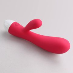   Vibratore ricaricabile per punto G con stimolatore clitorideo 'Delfino e Cucciolo' (rosso)