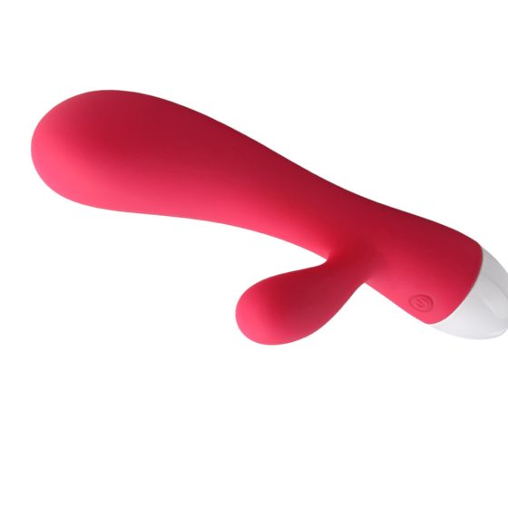 Vibratore ricaricabile per punto G con stimolatore clitorideo 'Delfino e Cucciolo' (rosso)