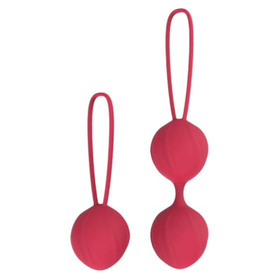 Set di palline di Kegel Cotoxo Cherry per il rinforzo muscolare profondo - Duo rosso elegante