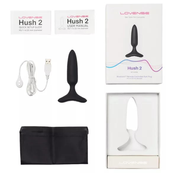 LOVENSE Hush 2 XS - piccolo vibratore anale ricaricabile (25 mm) - nero