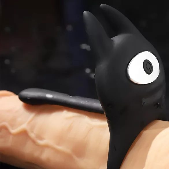 AlvUp - anello fallico vibrante con stimolatore clitorideo - nero