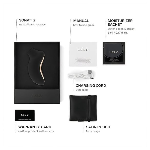 LELO Sona 2 - stimolatore clitorideo a onde sonore - nero
