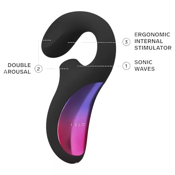 LELO Enigma - vibratore punto G 2in1 ricaricabile impermeabile nero